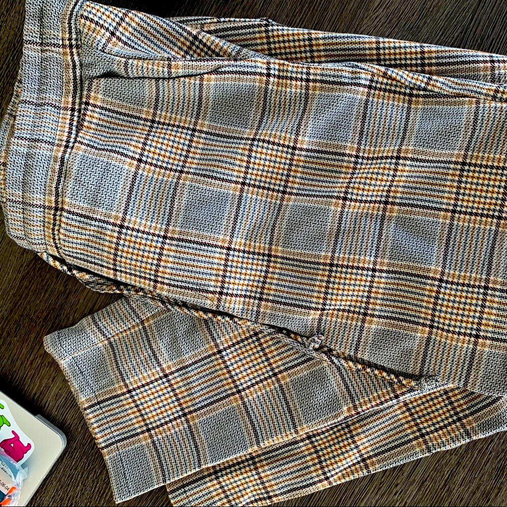Jogger style plaid slacks